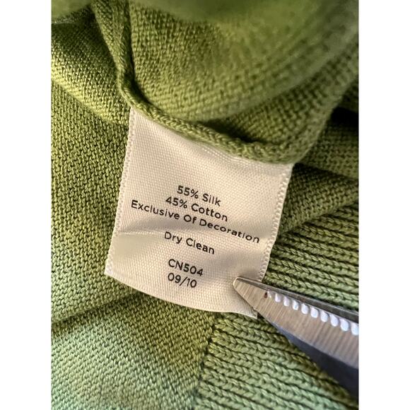 Talbots Women's Green Light Knit Sweater With Ruffled Neckline Size 3XP - Picture 4 of 5